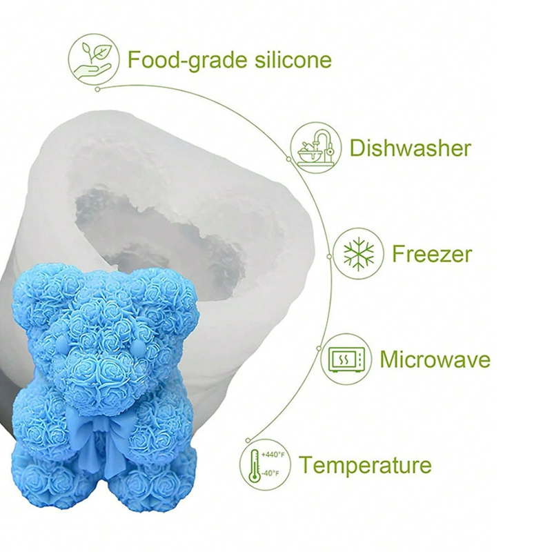 Rose Bow Bear Candle Silicone  - огляд і ціна Soap Making Gifts