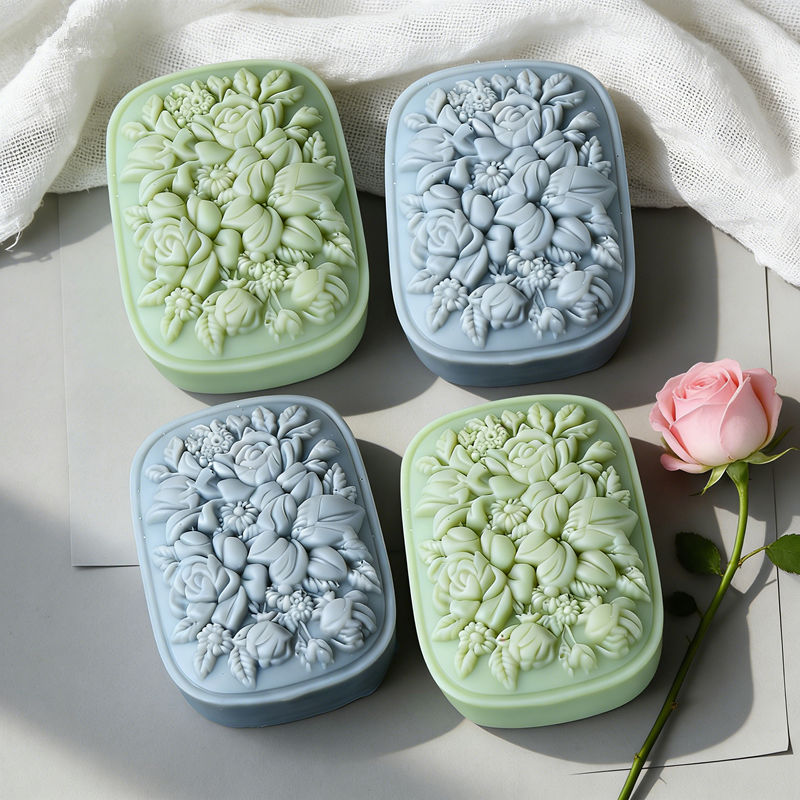 Square Floral Silicone Soap Mo - огляд і ціна Soap Making Instructions